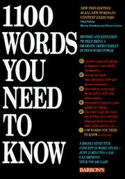 Cover of: 1100 words you need to know by Murray Bromberg