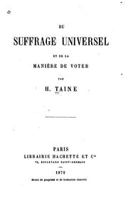 Cover of: Du suffrage universel et de la manière de voter