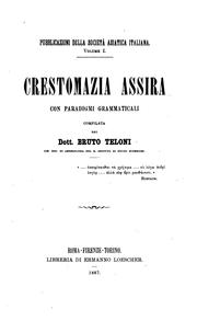 Cover of: Crestomazia assira, con paradigmi grammaticali by Bruto Teloni