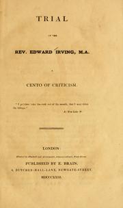 Cover of: Trial of the Rev. Edward Irving: a cento of criticism.