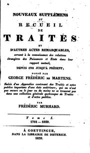 Cover of: Nouveaux supplémens au recueil de traités.