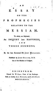 Cover of: An Essay on the Prophecies Relating to the Messiah