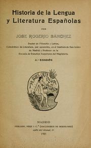 Cover of: Historia de la lengua y literatura españolas