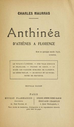 Anthinea by Charles Maurras