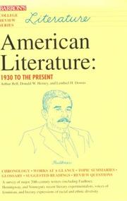 Cover of: American literature: 1930 to the present