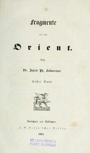Cover of: Fragmente aus dem Orient.