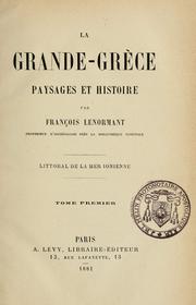 Cover of: La grande-Grèce, paysages et histoire.