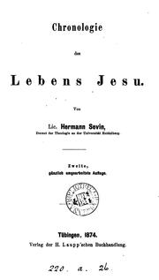 Cover of: Chronologie des Lebens Jesu