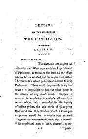 Cover of: Two Letters on the Subject of the Catholics, to My Brother Abraham, who ... by Sydney Smith