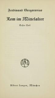 Cover of: Rom im Mittelalter.