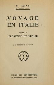 Cover of: Voyage en Italie by Hippolyte Taine