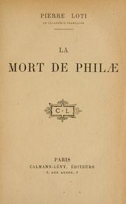 Cover of: mort de Philæ.