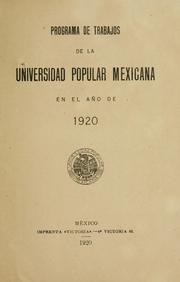 Programa de trabajos de la Universidad Popular Mexicana en el año 1920 by Universidad Popular Mexicana.