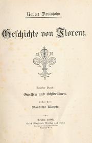 Cover of: Geschichte von Florenz ... by Robert Davidsohn