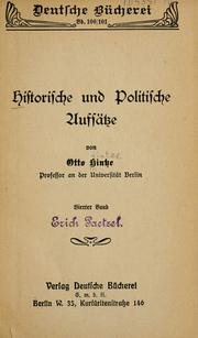 Cover of: Historische und politische Aufsätze.