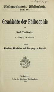 Cover of: Geschichte der Philosophie. by Karl Vorländer
