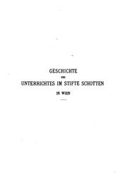 Cover of: Geschichte des Unterrichtes im Stifte Schotten in Wien by Albert Hübl