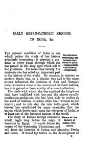 Cover of: Early Roman-catholic missions to India