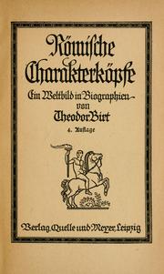 Cover of: Römische Charakterköpfe by Theodor Birt