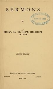 Cover of: Sermons of Rev. C.H. Spurgeon of London. by Charles Haddon Spurgeon