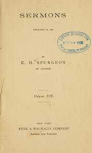 Cover of: Sermons of Rev. C.H. Spurgeon of London. by Charles Haddon Spurgeon