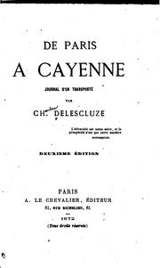 Cover of: De Paris à Cayenne: Journal d'une transporté.