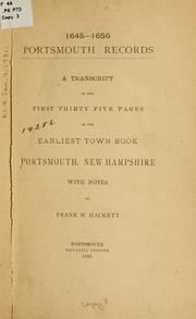 Cover of: 1645-1656. Portsmouth records. by Portsmouth (N.H.)