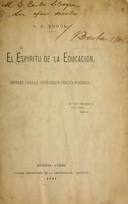 Cover of: espíritu de la educación: informe para la instrucción pública nacional.