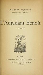 Cover of: L' adjudant Benoït