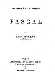Cover of: Pascal by Émile Boutroux