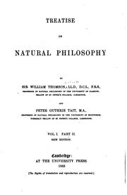 Cover of: Treatise on natural philosophy