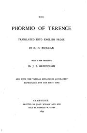 Cover of: P. Terenti Afri Phormio by Publius Terentius Afer