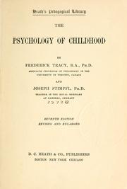 Cover of: The psychology of childhood by Frederick Tracy