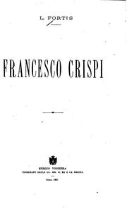 Cover of: Francesco Crispi