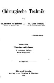 Cover of: Handbuch der Kriegschirurgischen Technik 1894