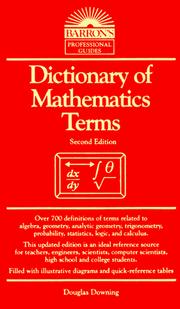 Cover of: Dictionary of mathematics terms