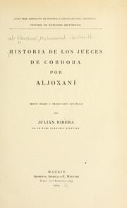 Cover of: Historia de los jueces de Córdoba, por Aljoxaní.