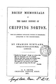 Cover of: Brief memorials of the early history of Chipping Norton by Charles Kirtland