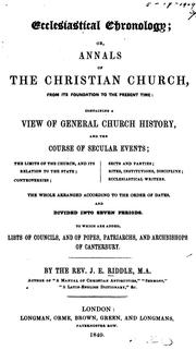 Cover of: Ecclesiastical Chronology, Or, Annals of the Christian Church from Its Foundation to the Present ...