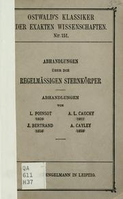 Cover of: Abhandlungen über die regelmässigen Sternkörper. by Robert Karl Hermann Haussner