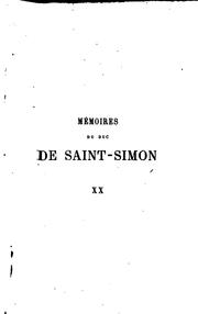 Cover of: Mémoires du duc de Saint-Simon