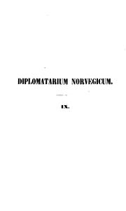 Cover of: Diplomatarium norvegicum