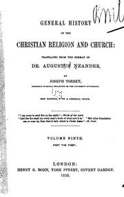 Cover of: General History of the Christian Religion and Church by August Neander , Alexander James William Morrison