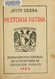Cover of: Historia patria