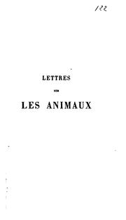 Cover of: Lettres sur les animaux by Charles Georges Leroy
