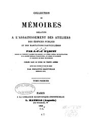 Cover of: Collection de mémoires relatifs à l'assainissement des ateliers, des édifices publics et des ...