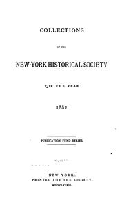 Cover of: Collections of the New York Historical Society for the Year ...