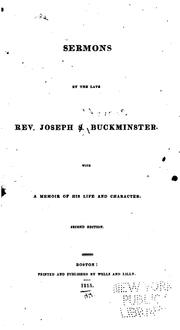 Cover of: Sermons by the Late Rev. J.S. Buckminster by Joseph Stevens Buckminster