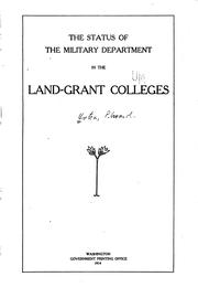 Cover of: The Status of the Military Department in the Land-grant Colleges