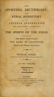 Cover of: sporting dictionary and rural repository of general information upon every subject appertaining to the sports of the field